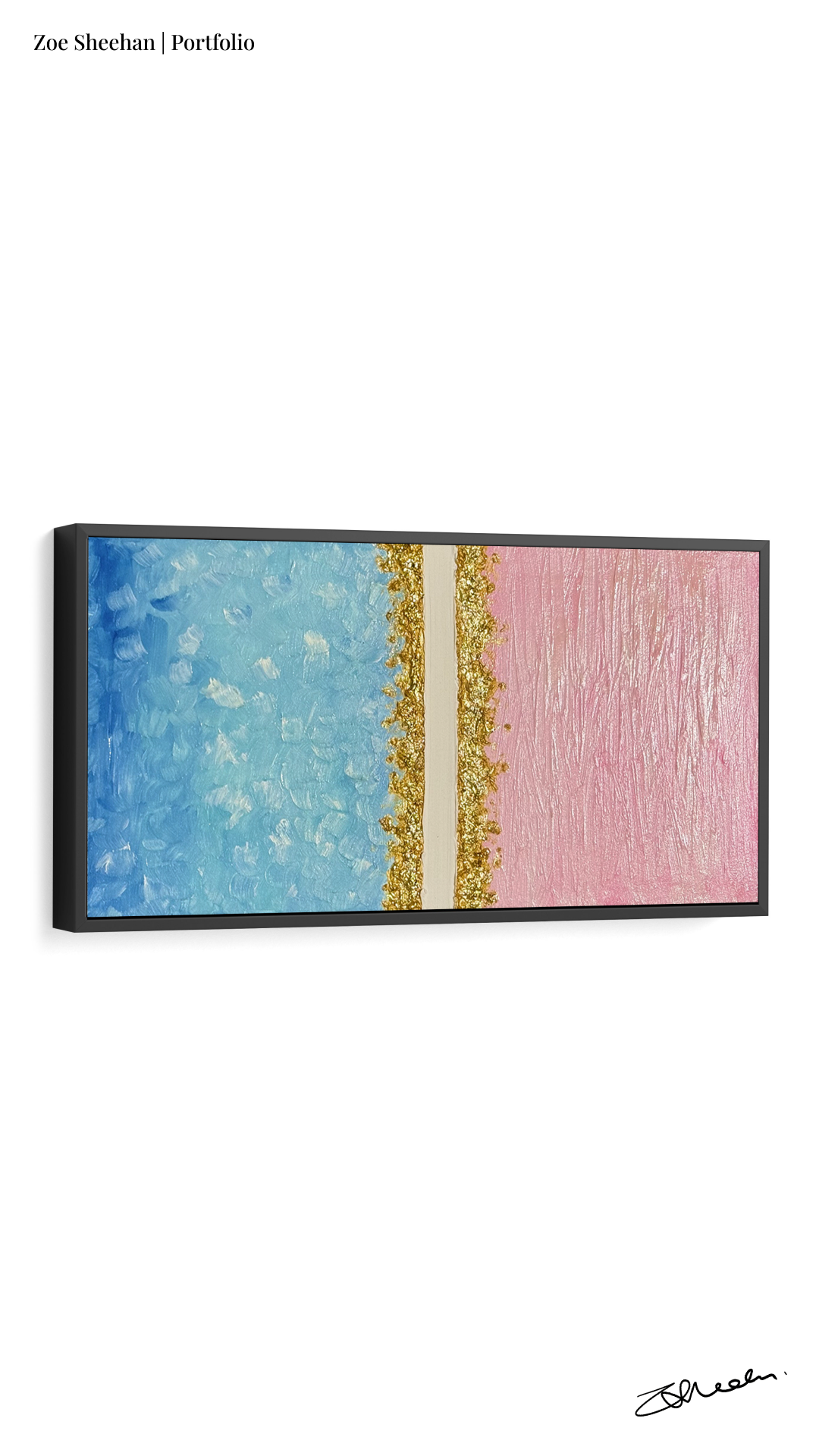 Pink Lake WA on Canvas - Textured Art, Gold Leaf & Acrylic