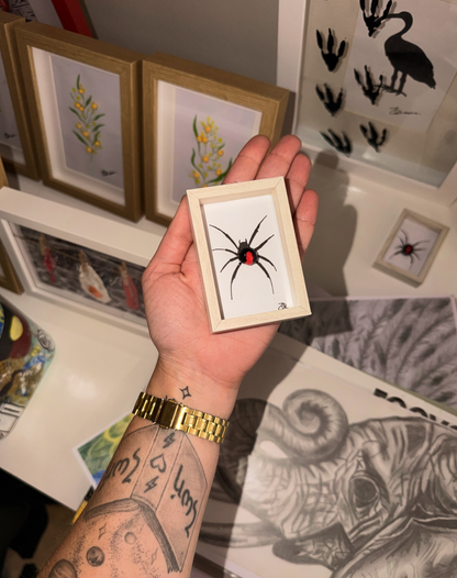 Mini Red Back Spider Polymer Clay Art