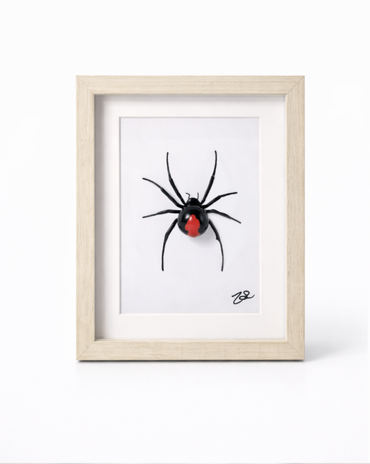 Mini Red Back Spider Polymer Clay Art